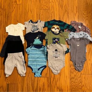 Lot of 13 Carter's Assorted Bodysuits One Piece Clothing Lot 3-6 months m